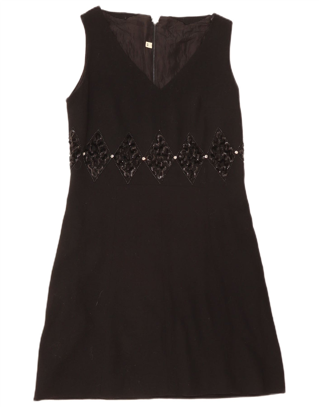 Vintage Damen Ärmelloses Etuikleid IT 44 Medium Schwarz