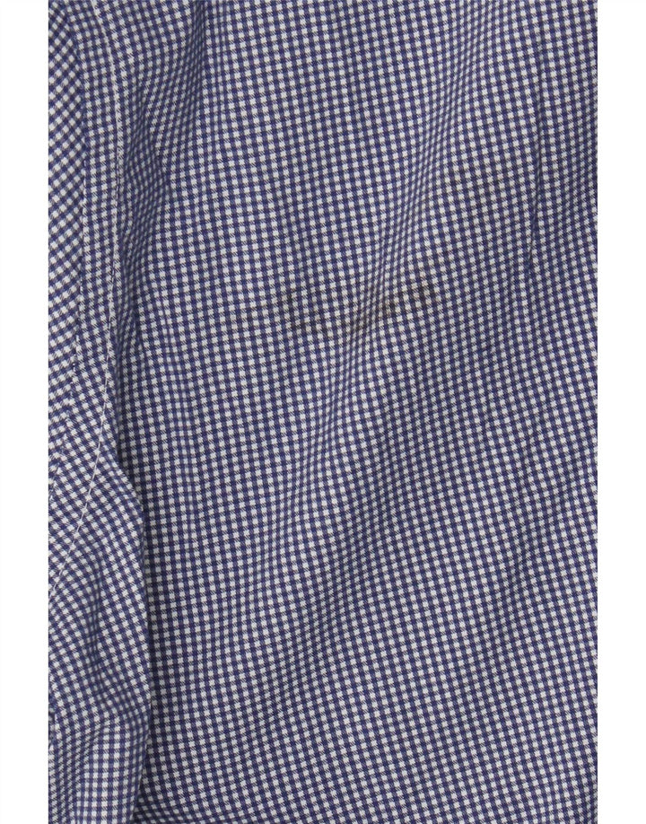 Chaps Herren-Hemd mit normaler Passform, Größe 18 2XL, blaue Gingham-Baumwolle