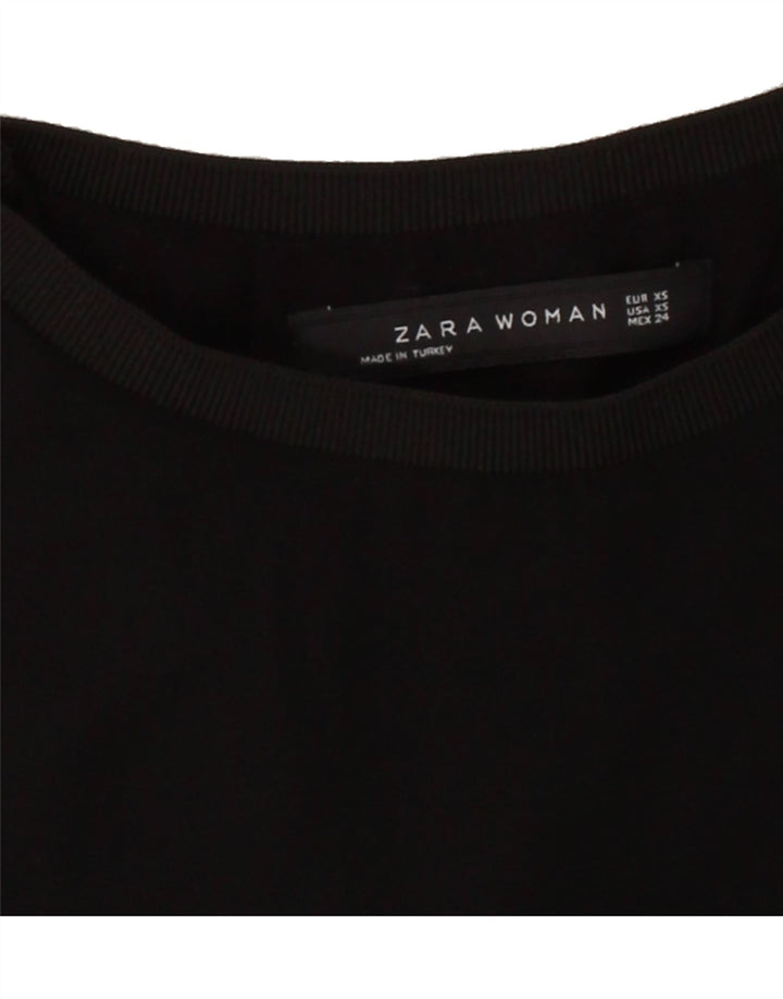ZARA Womens Oversized Long Sleeve Blouse Top UK 6 XS Black Vintage Zara and Second-Hand Zara from Messina Hembry 