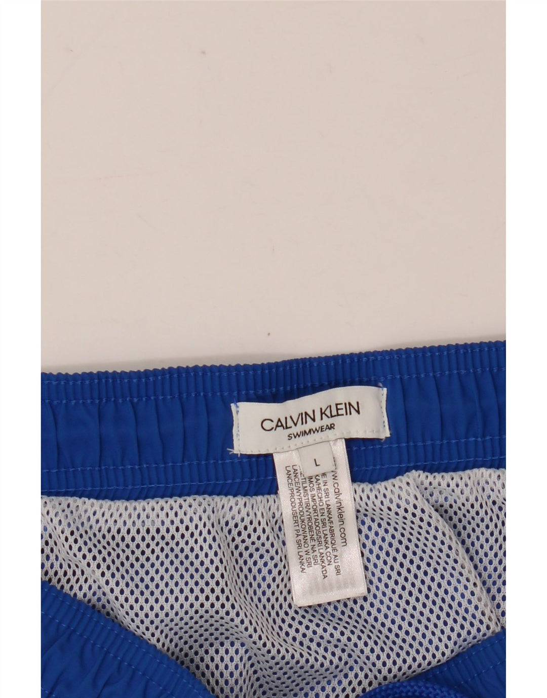 Calvin Klein Herren-Badeshorts mit Grafik, groß, blaues Farbblock-Polyester
