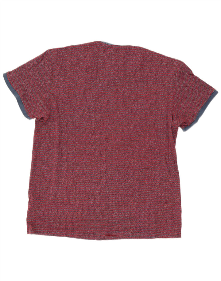 Penguin Herren-T-Shirt-Oberteil, großes rotes Chevron-Muster
