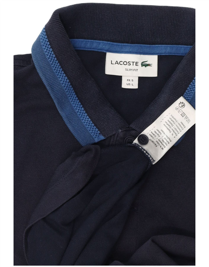 LACOSTE Slim-Fit-Poloshirt für Herren, Größe 5, groß, marineblaue Baumwolle