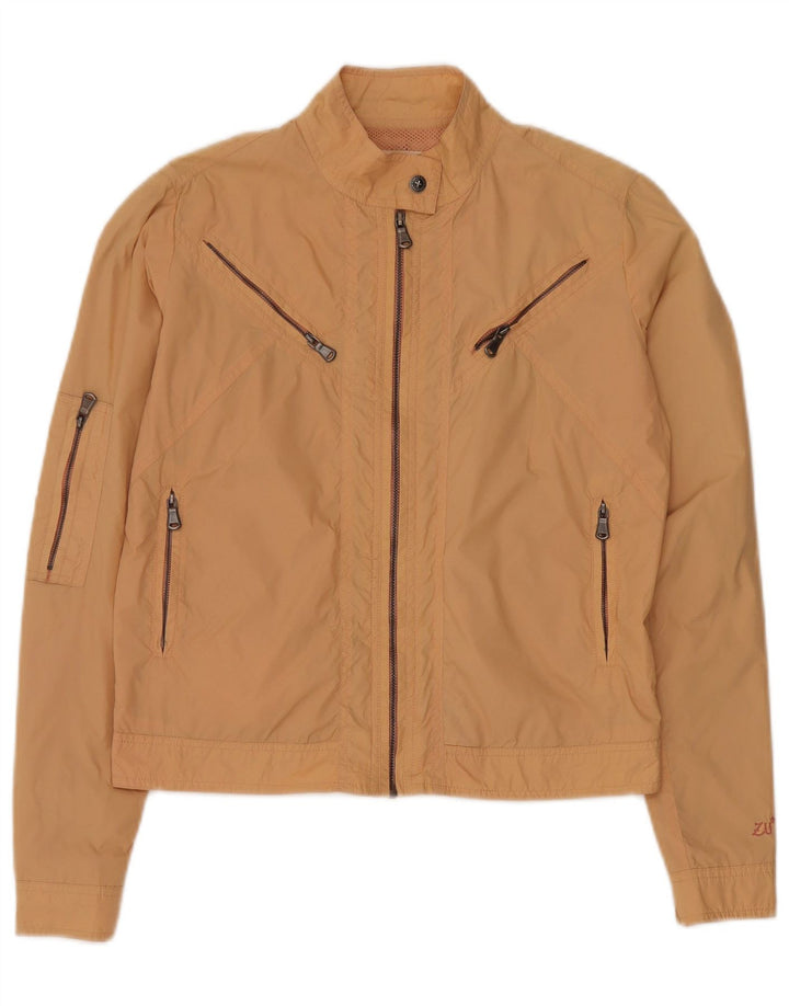 Zu Elements Damen Crop Bomberjacke UK 10 Small Beige Polyamid