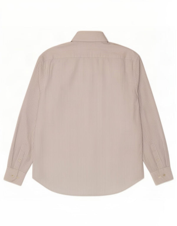 Massimo Dutti Herrenhemd Größe 44 17 1/2 XL Weißer Nadelstreifen