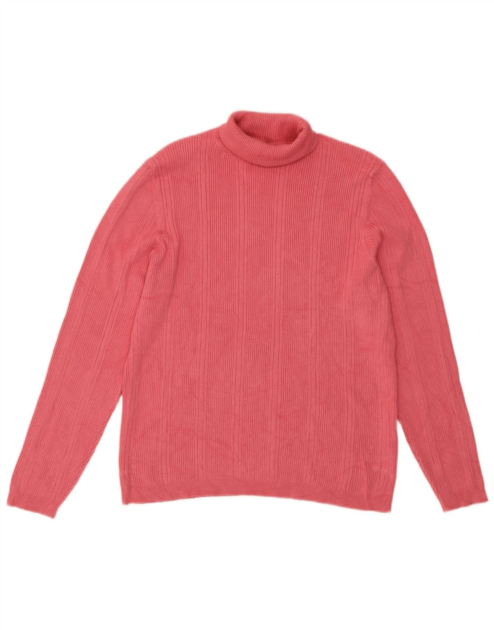 Marks & Spencer Damen-Pullover mit Rollkragen, Gr. 16, Größe L, Rosa, Viskose