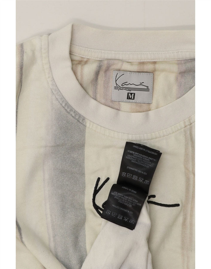 KARL KANI Herren-T-Shirt mit Grafik, mittelbeige, gestreift, Baumwolle