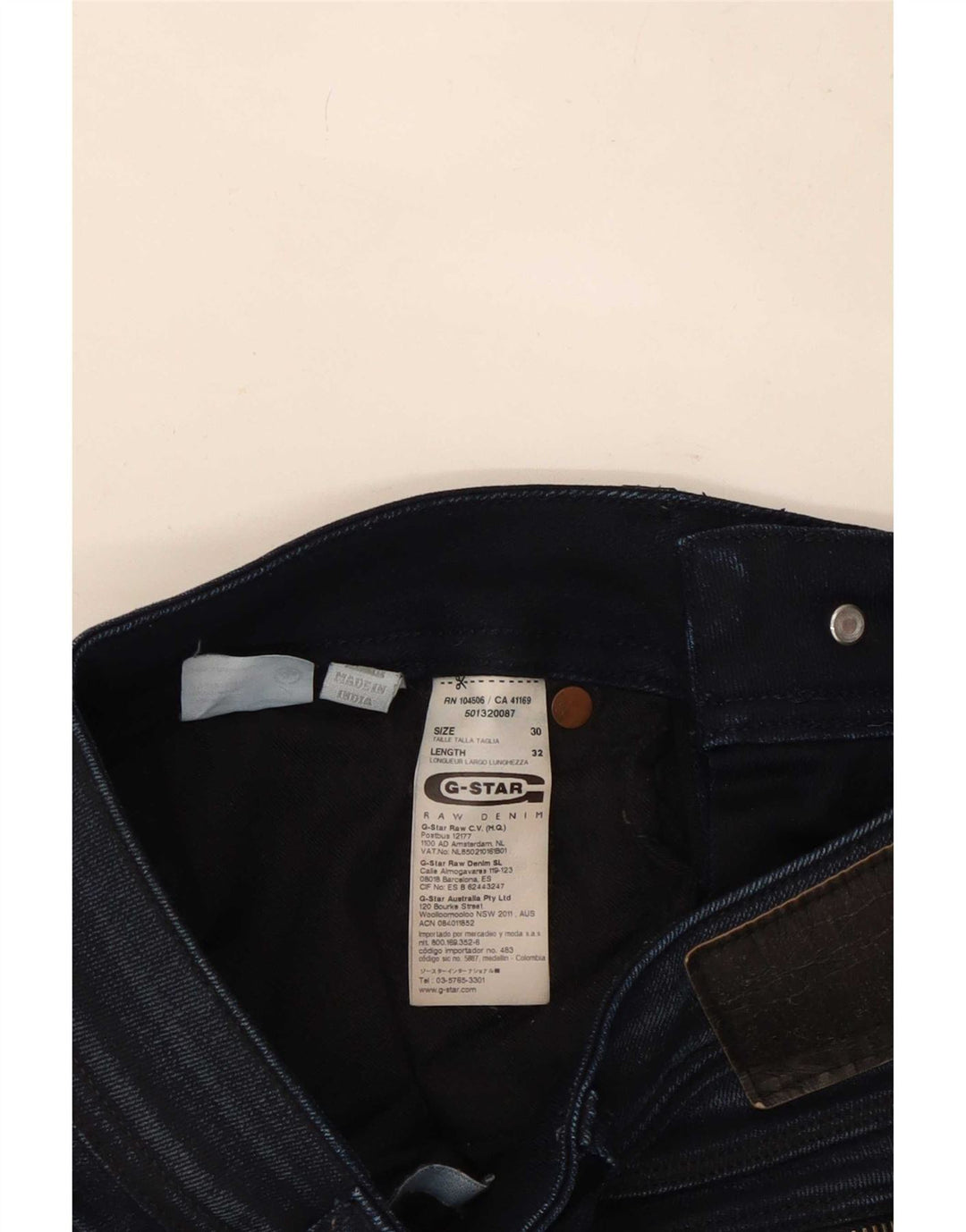 G-Star Damen Straight Jeans W30 L32 Marineblaue Baumwolle