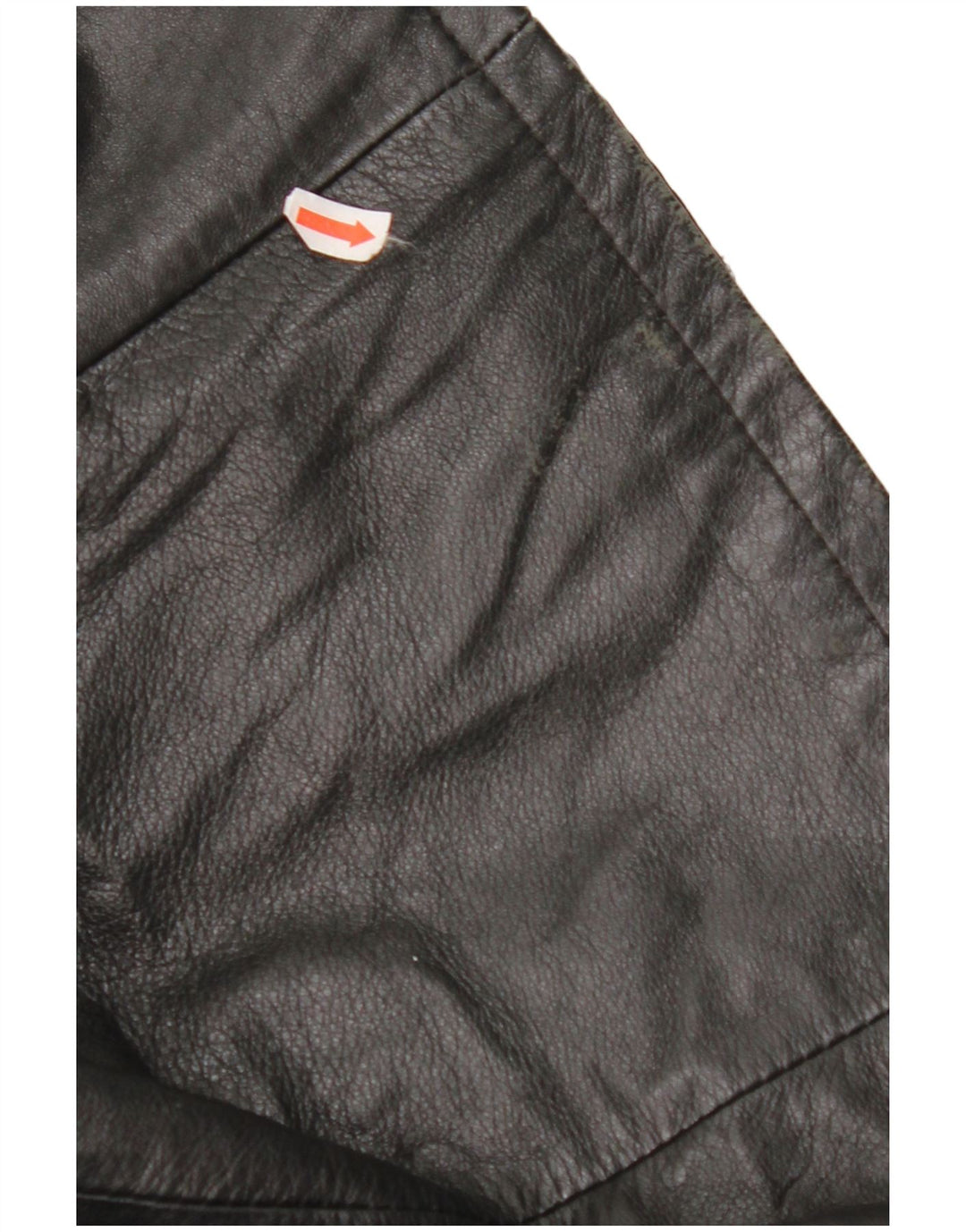 VINTAGE Damen Ledermantel IT 48 XL Schwarz