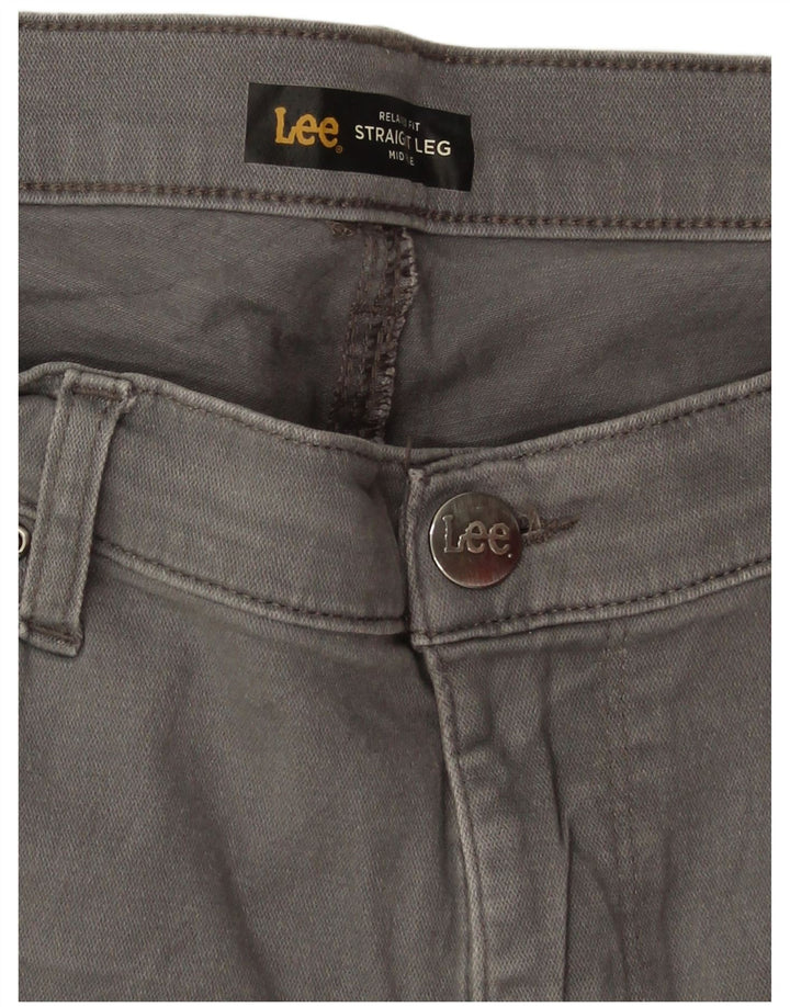 LEE Damen Mid Rise Regular Fit Straight Jeans W32 L29 Grau