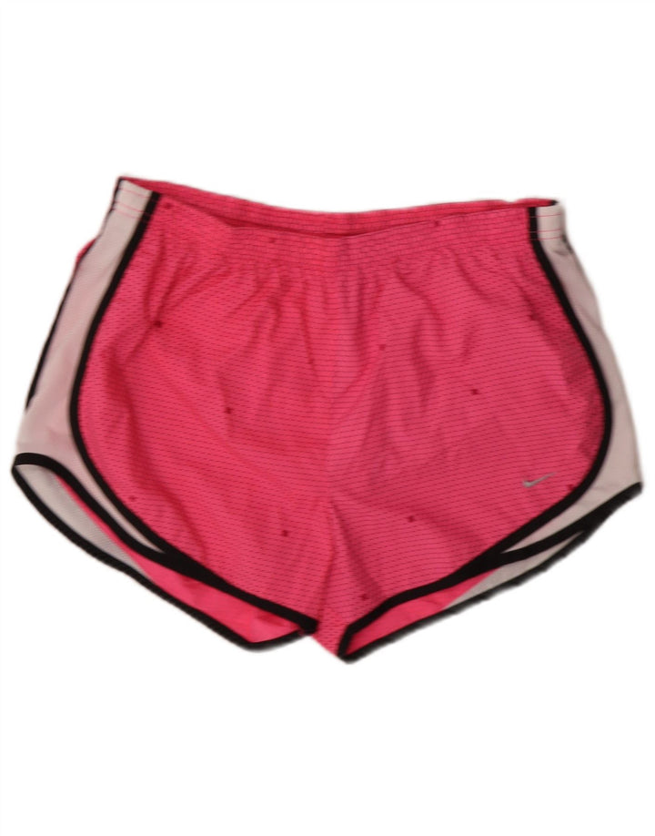 NIKE Damen Dri Fit Sport Shorts UK 12/14 Mittelrosa Farbblock