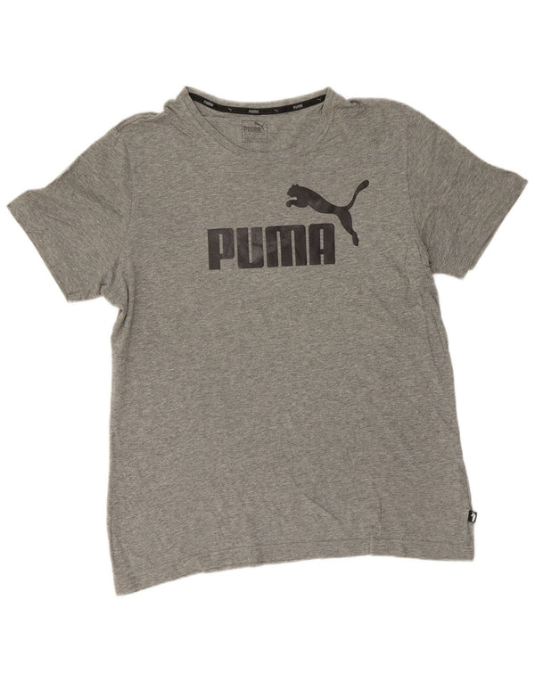 Puma Herren Grafik T-Shirt Top Large Grau