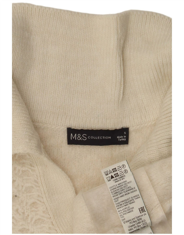 Marks & Spencer Damen-Pullover, übergroß, Rollkragenpullover, Gr. 10, Größe S, Weiß