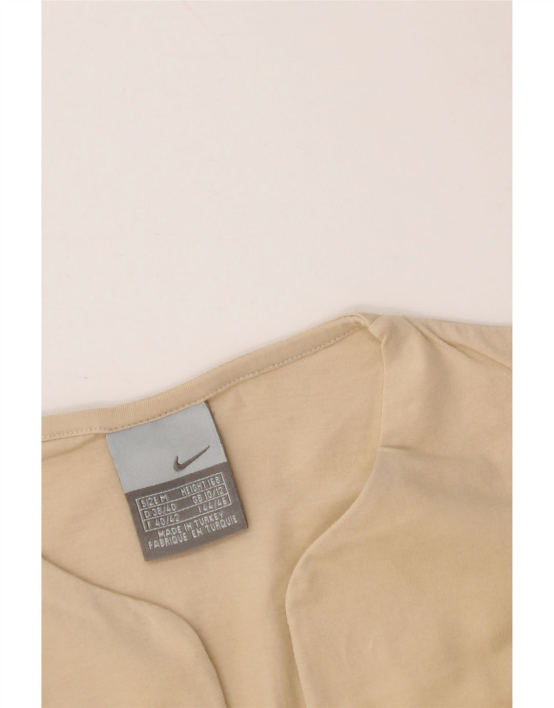 NIKE Damen Crop T-Shirt Top UK 10/12 Medium Beige