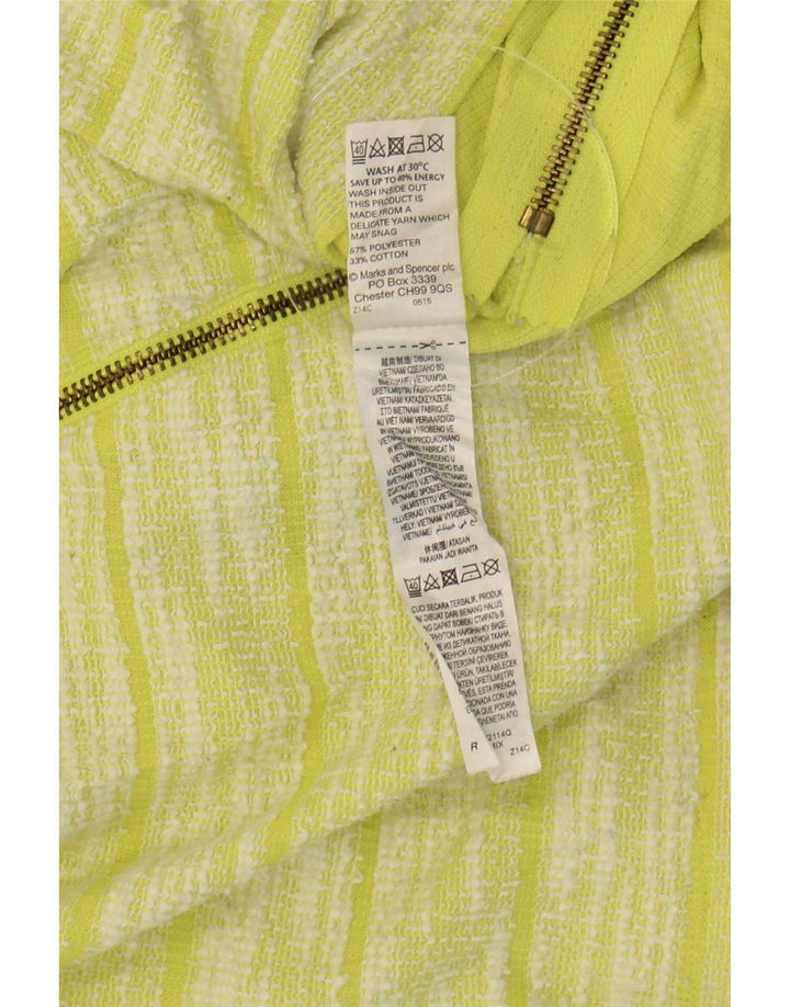 Marks & Spencer Damen-Top, 3/4-Ärmel, UK-Größe 14, Größe L, grün gestreift, Polyester