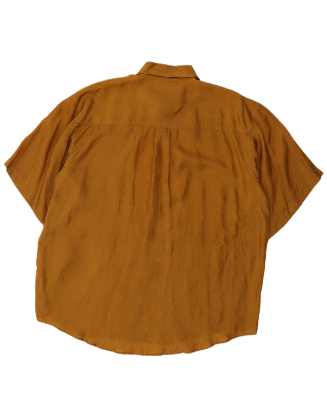 Lucky Star Herren-Kurzarmhemd XL aus brauner Seide