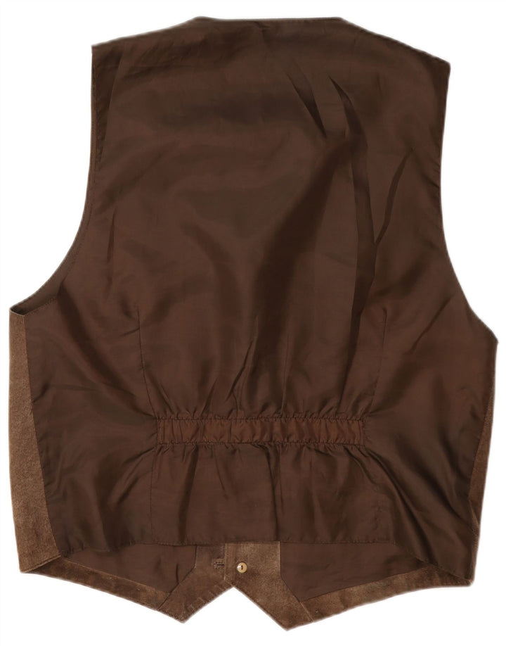 C&A Herren-Wildlederweste, großes braunes Leder