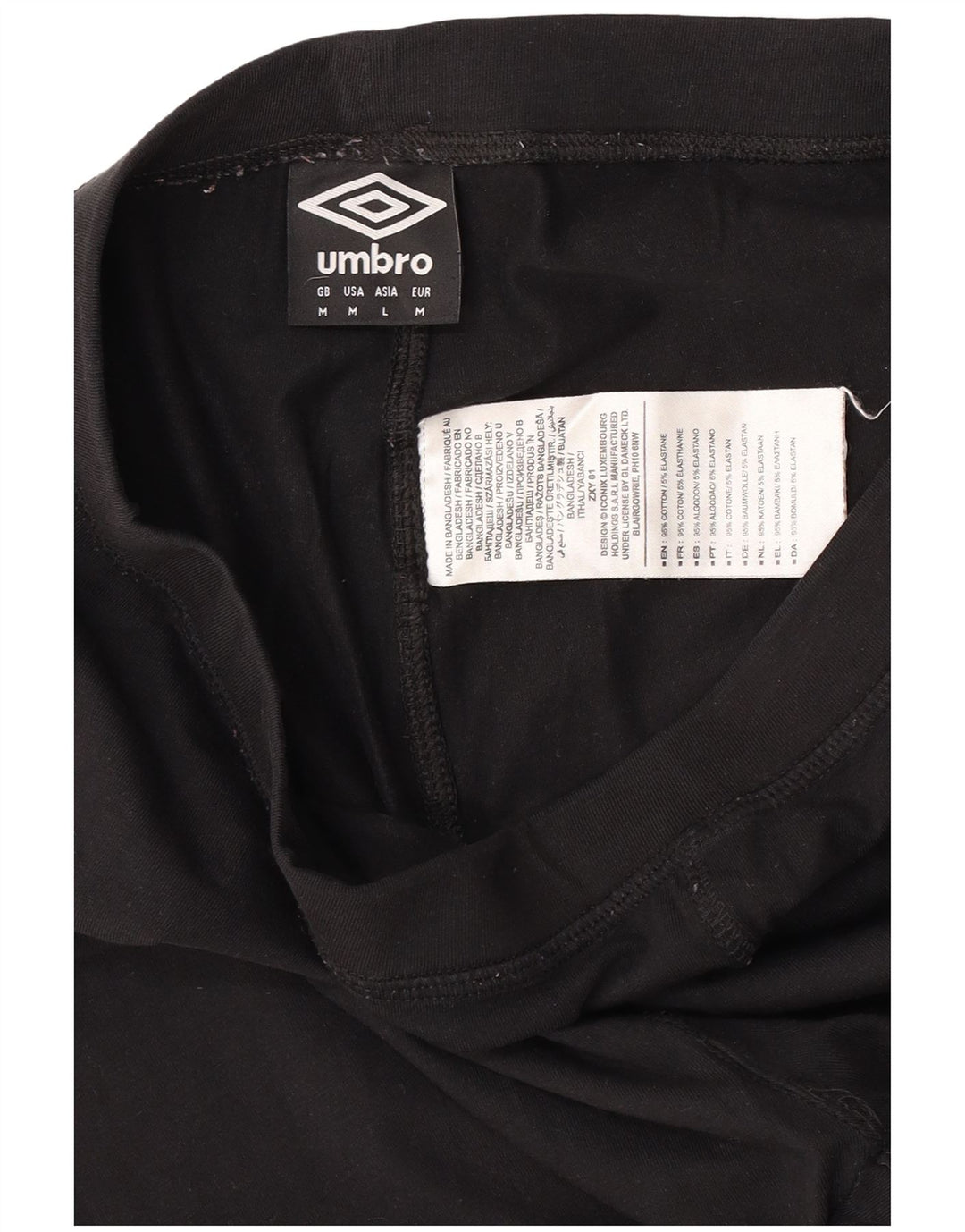 UMBRO Damen Crop Graphic Leggings UK 12 Mittelschwarze Baumwolle
