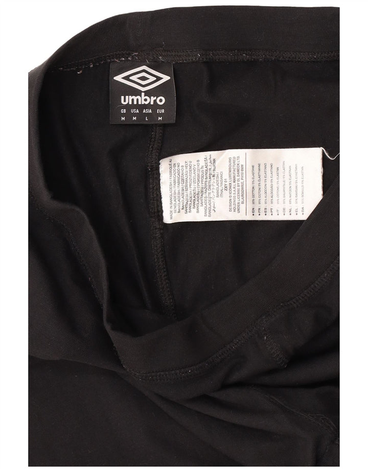 UMBRO Damen Crop Graphic Leggings UK 12 Mittelschwarze Baumwolle