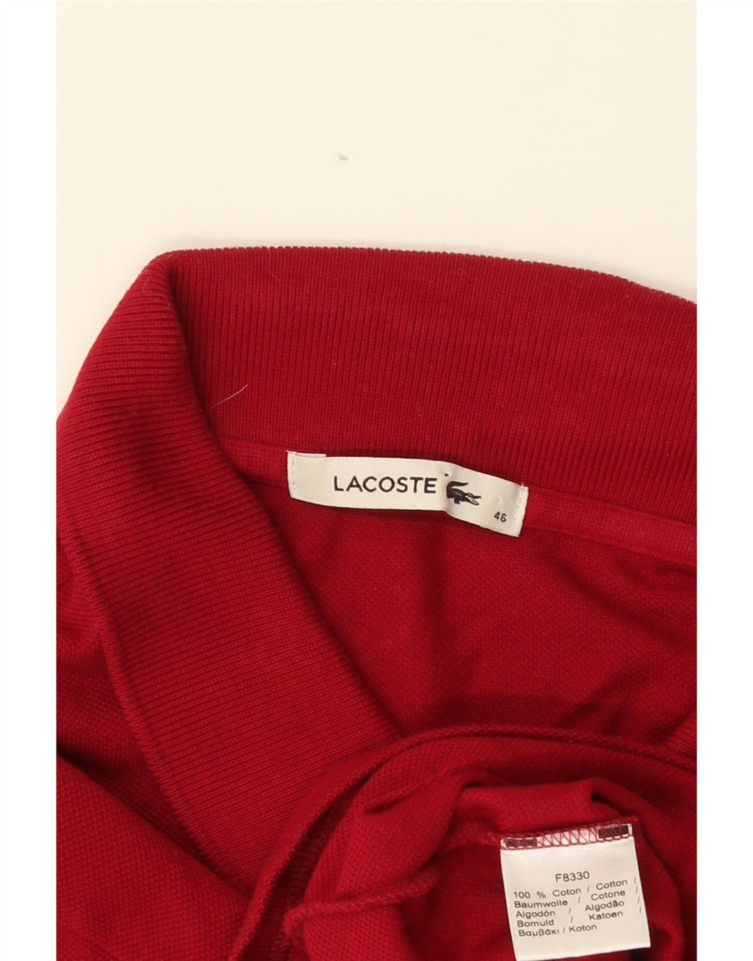 Lacoste Damen Poloshirt Größe 46 XL Rote Baumwolle