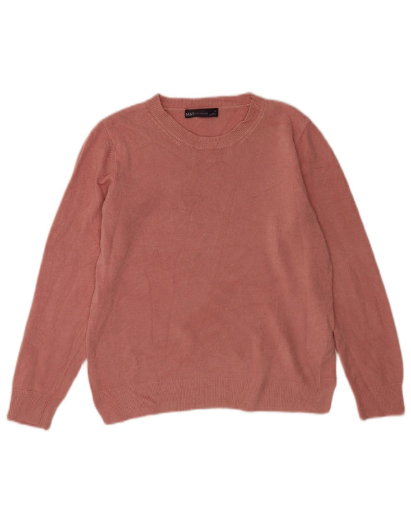 Marks & Spencer Damen-Pullover mit Rundhalsausschnitt, Gr. 14, Mittelrosa, Acryl