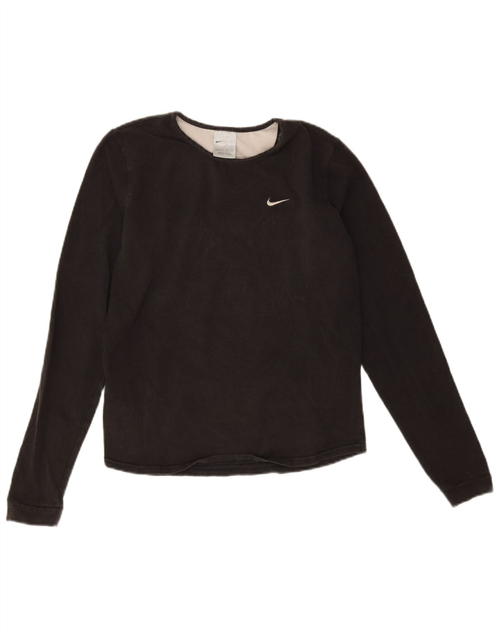 Nike Damen Top Langarm US 4/6 Small Schwarz Baumwolle