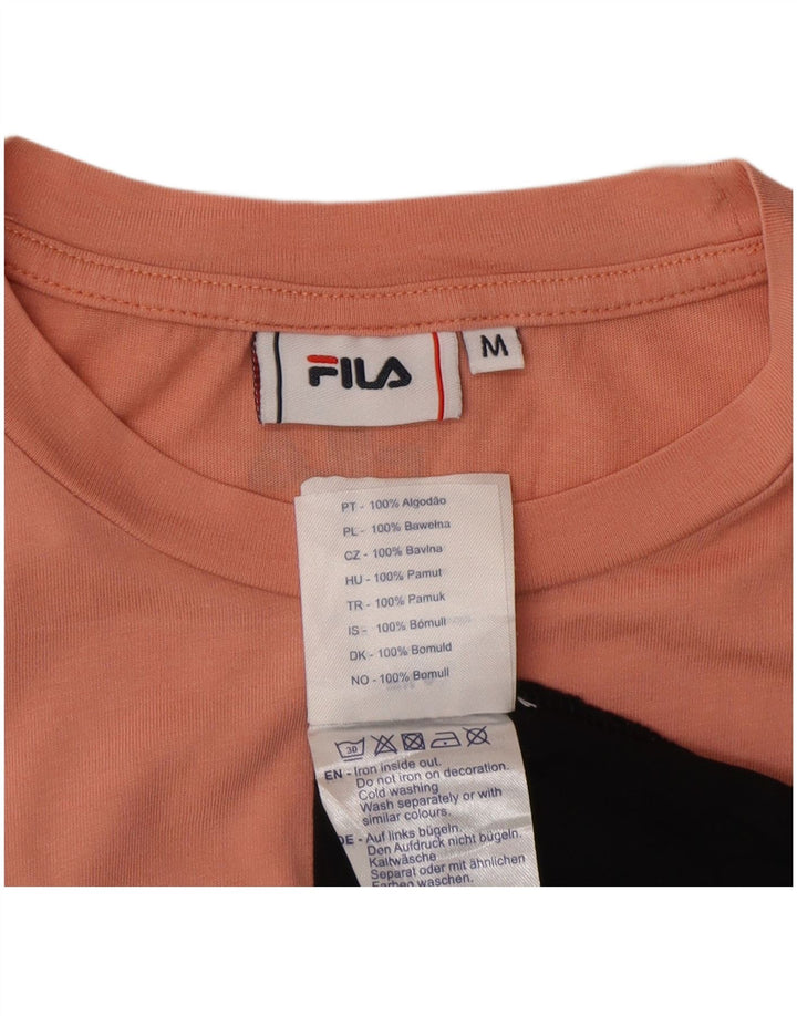 Fila Damen Grafik-T-Shirt-Oberteil UK 14 Medium Mehrfarbig Colourblock