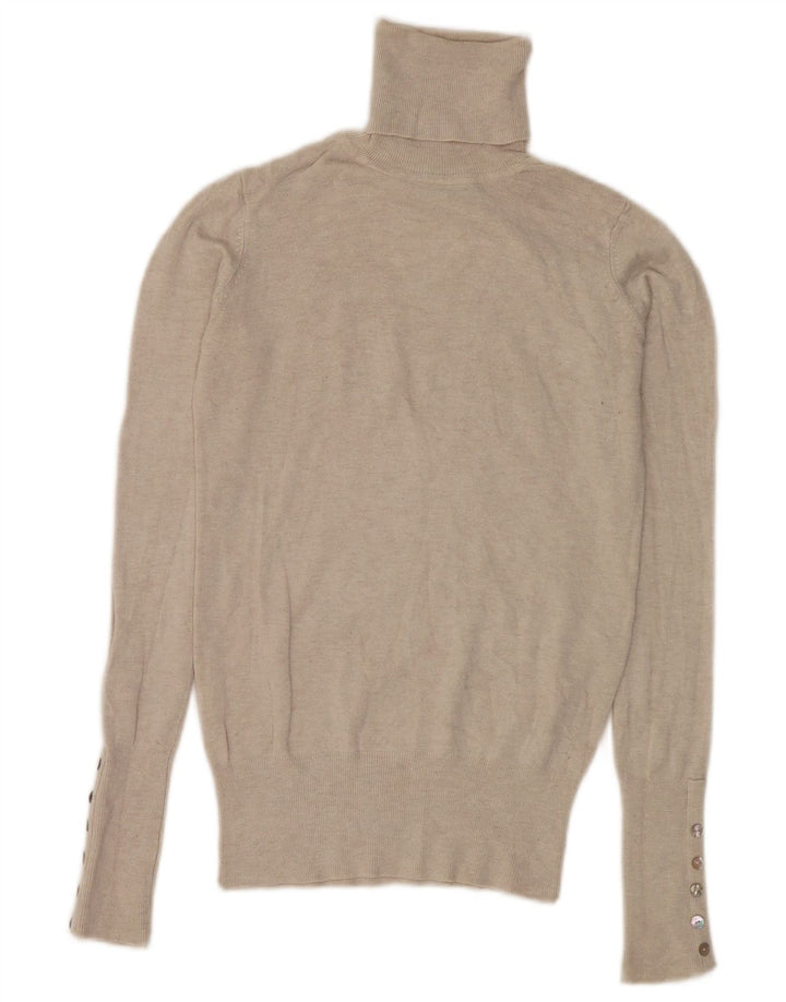 Rollkragenpullover für Damen von Zara, Gr. 10, Größe S, Beige, Viskose