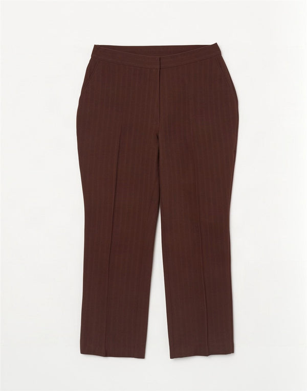 Marks & Spencer Damen Freizeithose UK 16 Large W34 L26 Braun gestreift