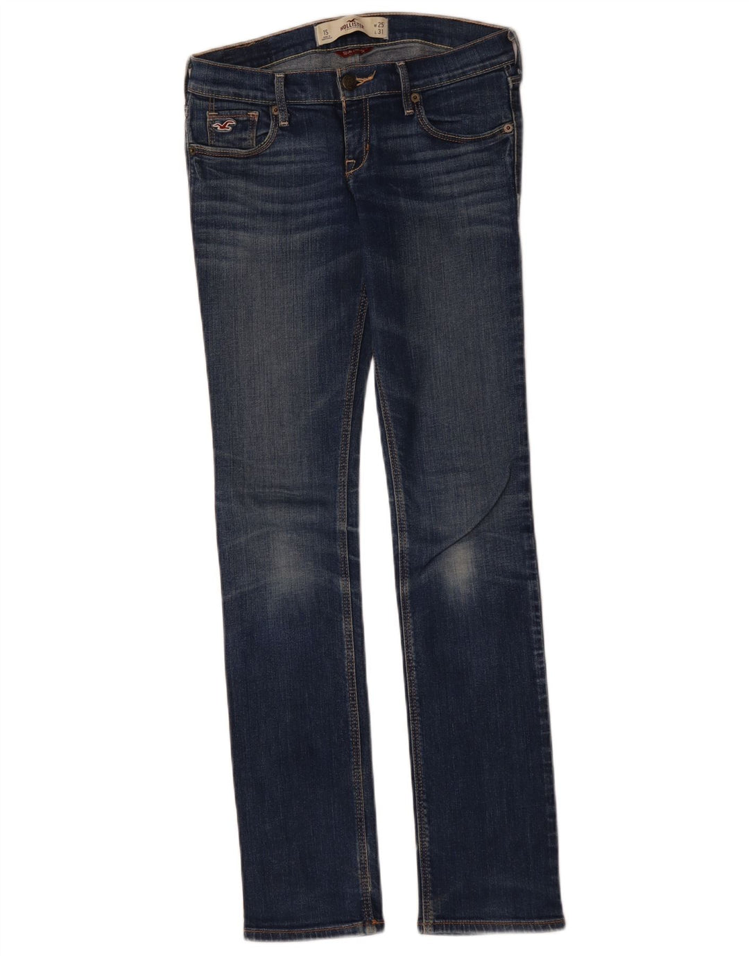 HOLLISTER Damen Slim Jeans US 1 XS W25 L31 Blaue Baumwolle