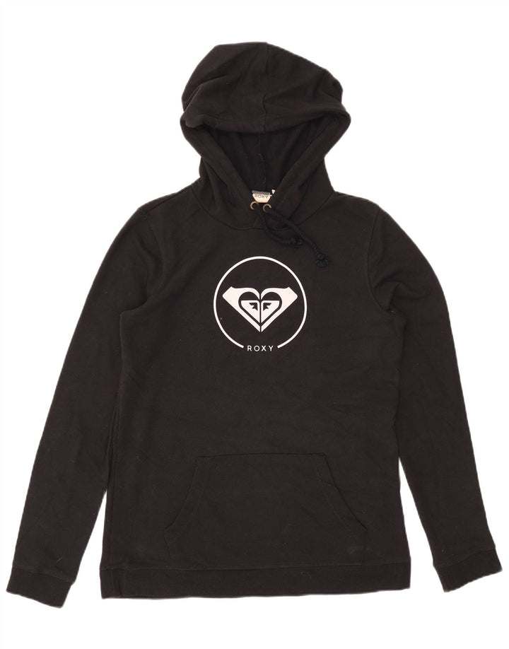 Roxy Womens Graphic Hoodie Pullover UK 14 Mittelschwarze Baumwolle