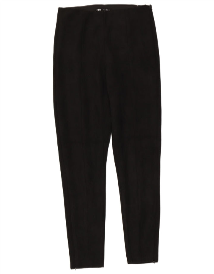 Schmale Freizeithose für Damen von Zara, Größe M, W28, L27, Schwarz, Polyester
