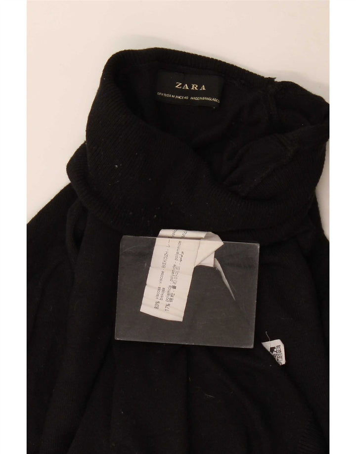 Rollkragenpullover für Herren von Zara, mittelschwarze Viskose