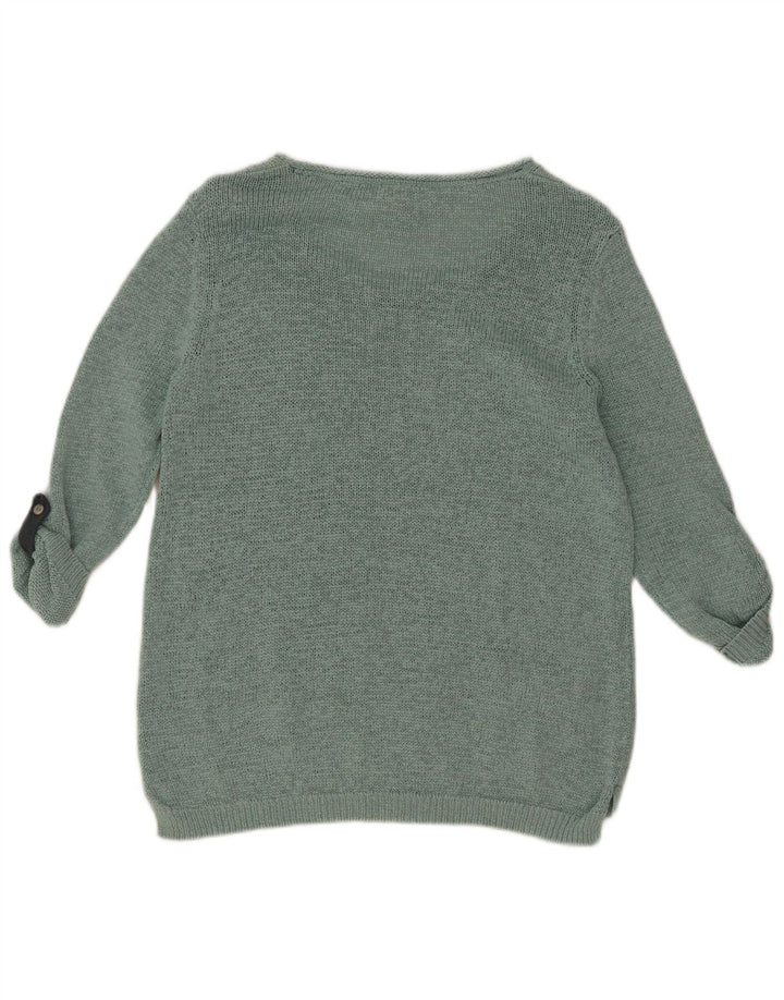 White Stuff Damen-Pullover mit 3/4-Ärmeln und U-Boot-Ausschnitt, Gr. 12, Mittelgrün