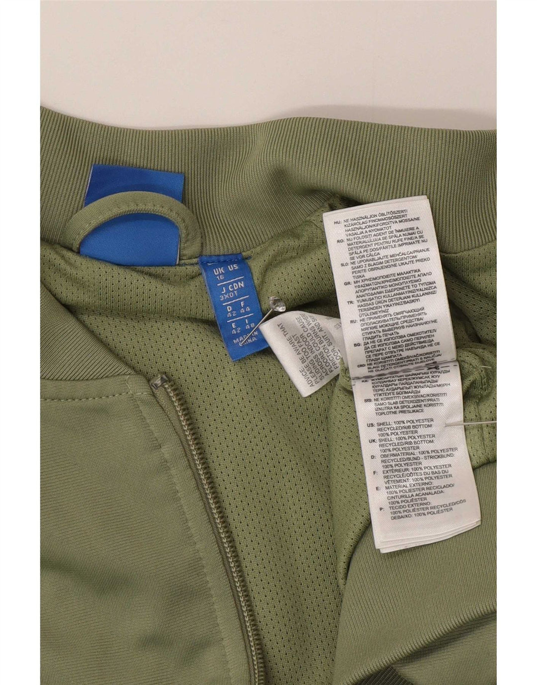 Adidas Damen Graphic Trainingsanzug Top Jacke UK 16 Large Grün Polyester