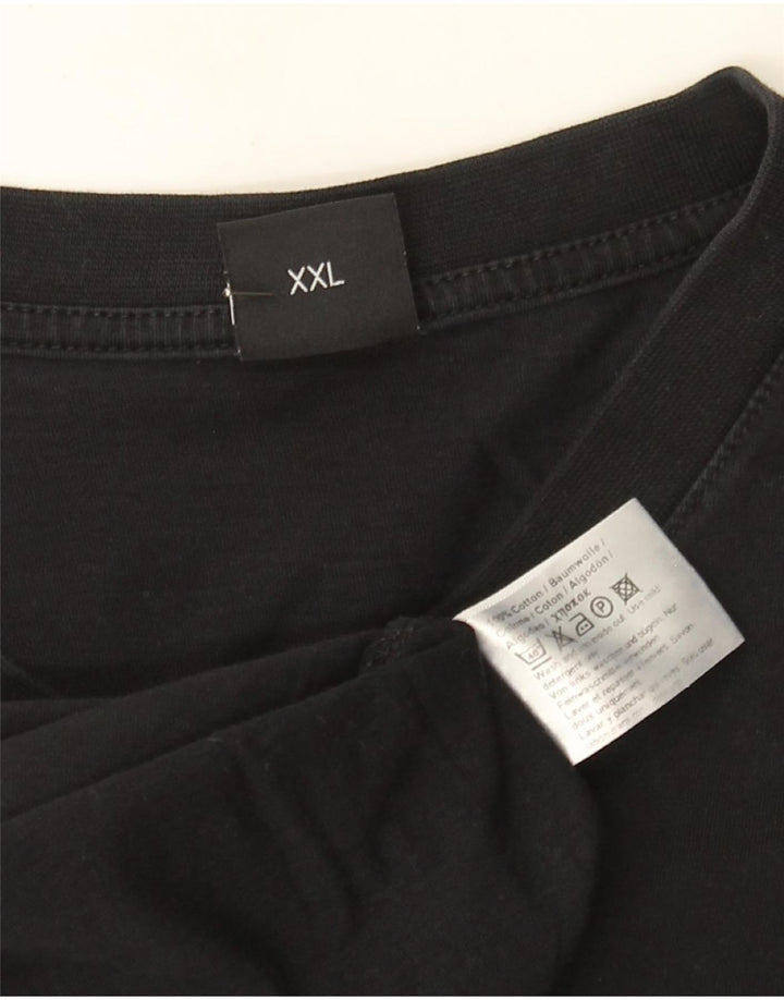 Hugo Boss Herren T-Shirt Top 2XL Schwarz Baumwolle