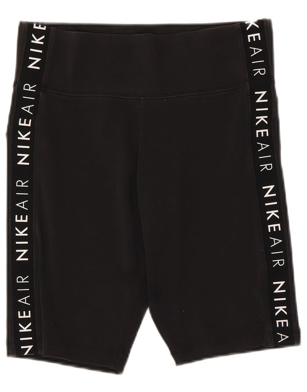 Nike Damen Graphic Sport Shorts UK 12 Mittelschwarze Baumwolle