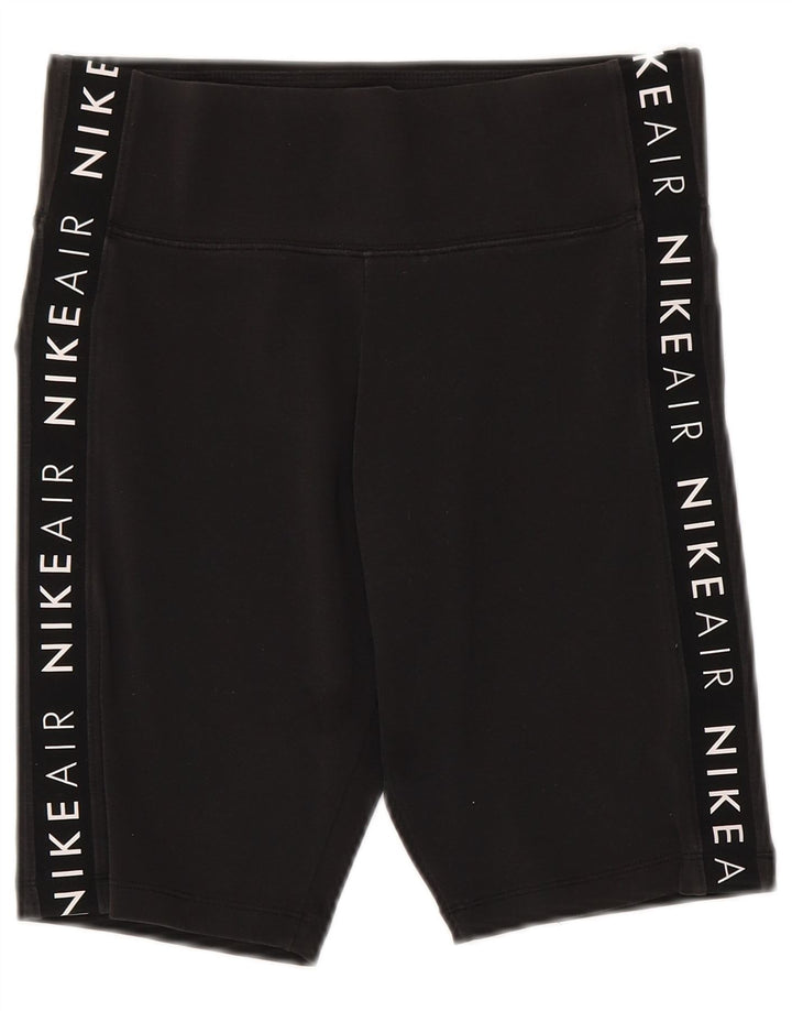 Nike Damen Graphic Sport Shorts UK 12 Mittelschwarze Baumwolle