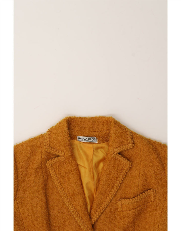 PAULA KLEIN Womens 3 Button Blazer Jacket UK 14 Medium Beige Wool Vintage Paula Klein and Second-Hand Paula Klein from Messina Hembry 