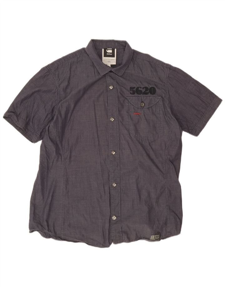 G-Star Herren Kurzarmhemd XL Marineblau