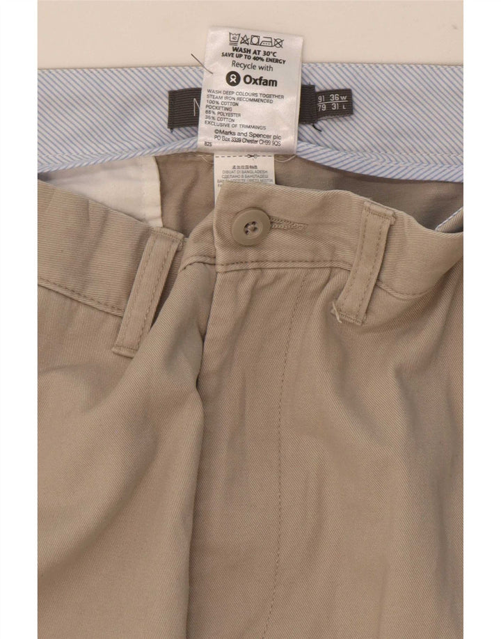 Gerade Herren-Chinohose von Marks & Spencer, W36, L31, Beige, Polyester