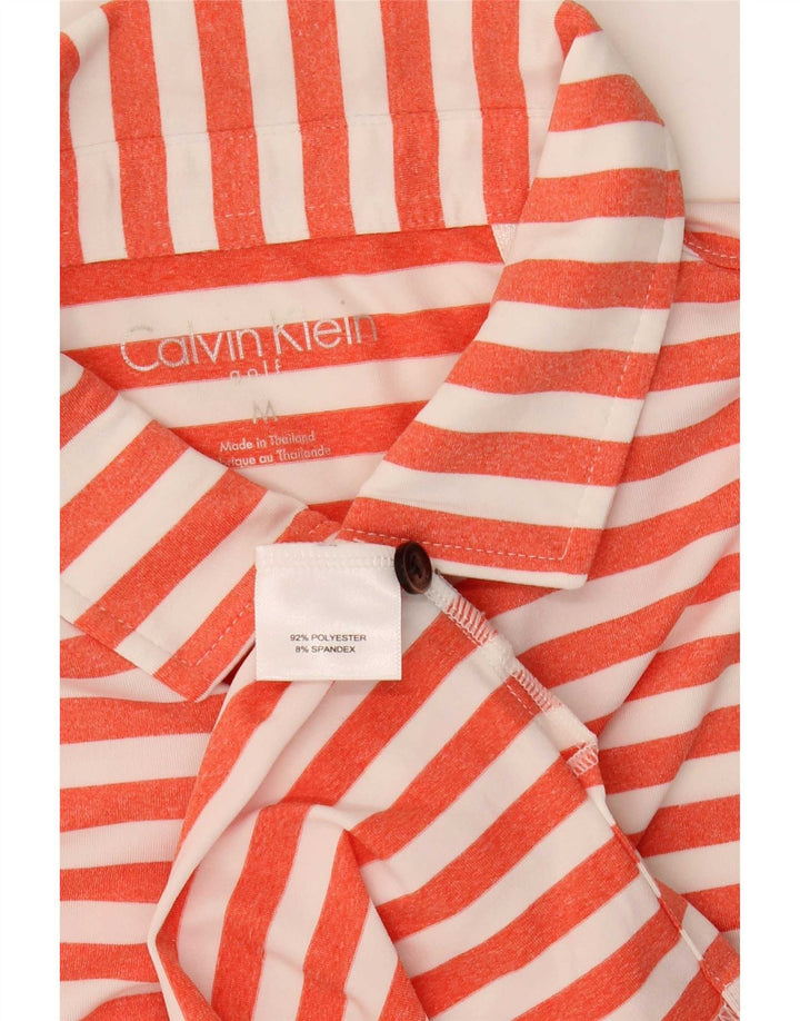Calvin Klein Herren Golf-Poloshirt Mittelorange gestreift aus Polyester