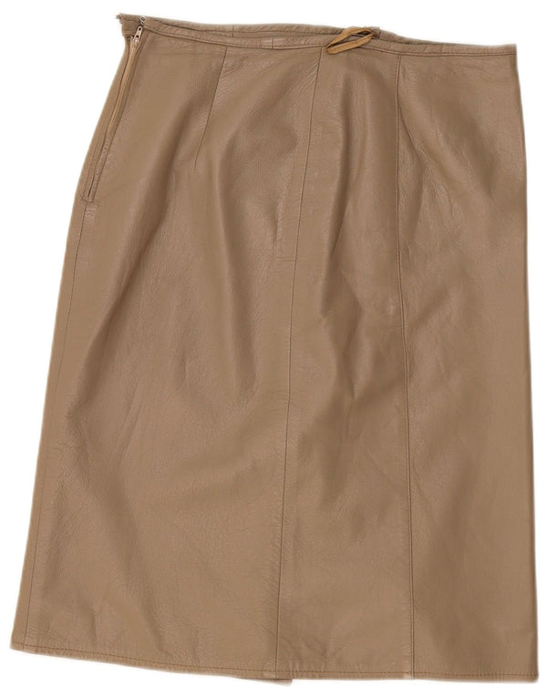Vintage Damen Midirock W34 Groß Beige