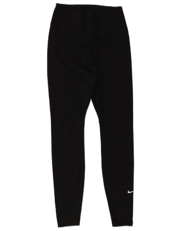 NIKE Damen Dri Fit Leggings UK 8 Small Schwarz