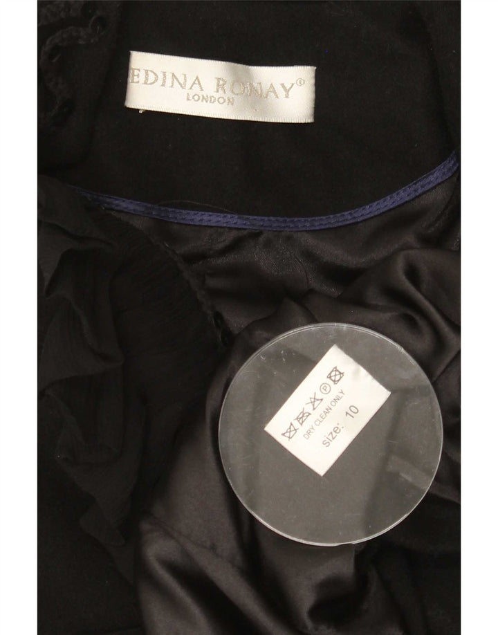 Edina Ronay Damen Blazer Jacke UK 10 Small Schwarze Wolle