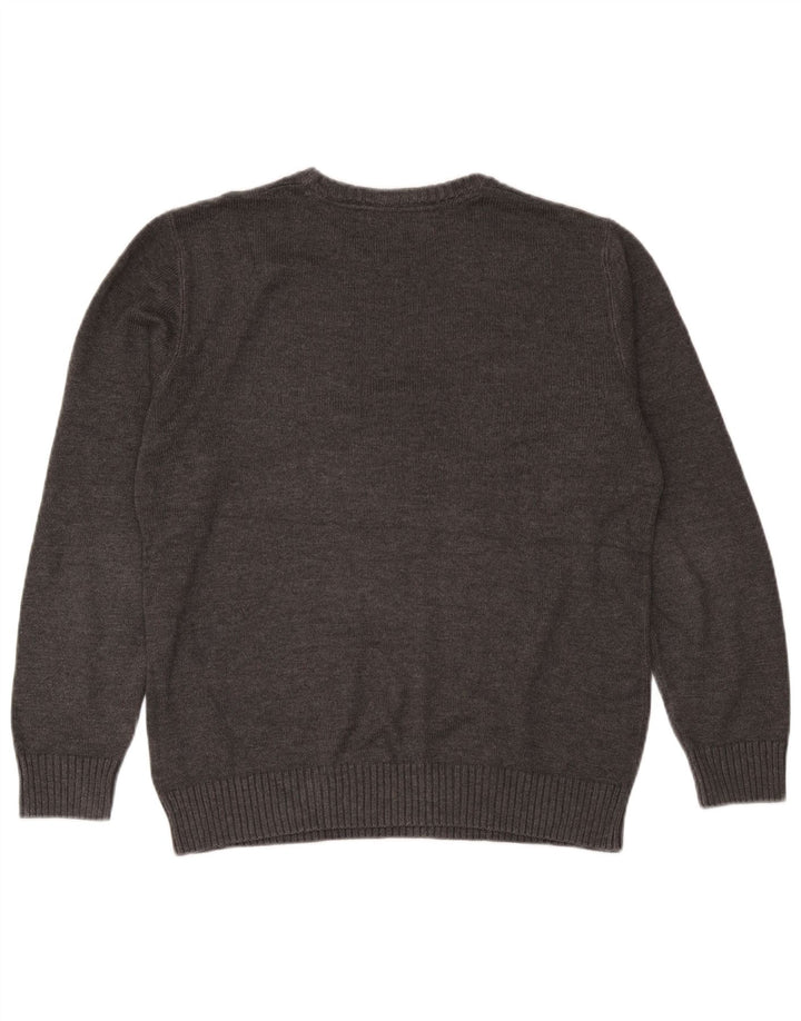 Crew Clothing Herren-Pullover aus mittelgrauer Baumwolle