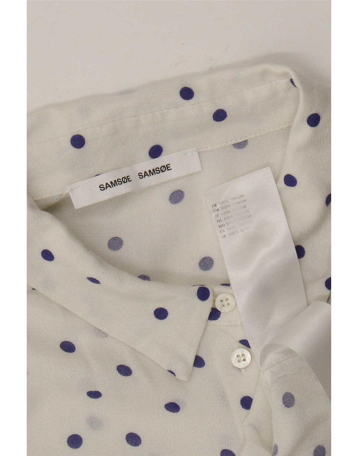 Samsoe & Womens Shirt UK 18 XL weiß gepunktete Viskose