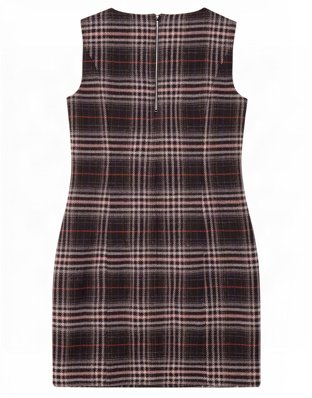 Marks & Spencer Damen Ärmelloses Etuikleid UK 12 Mittelschwarz kariert