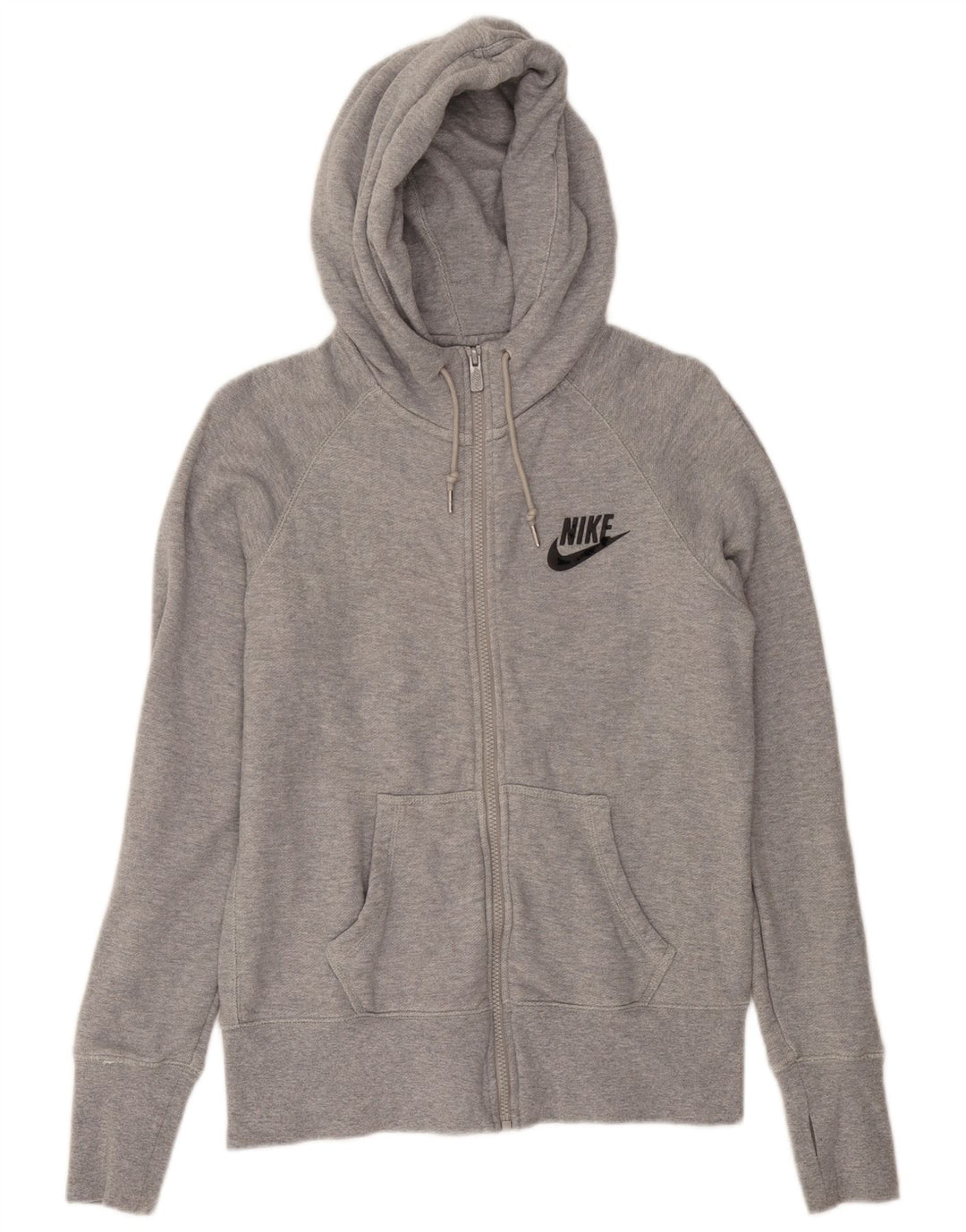 Nike Herren-Kapuzenpullover mit Reißverschluss, groß, grau gefleckte Baumwolle