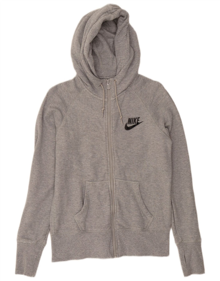 Nike Herren-Kapuzenpullover mit Reißverschluss, groß, grau gefleckte Baumwolle