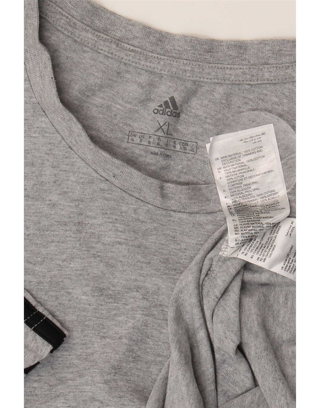 Adidas Herren T-Shirt Top XL Grau Baumwolle